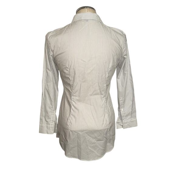 Jil Sander Women's Collared Striped Button-Up Shirt in Blue/White Size 36 - Picture 4 of 10